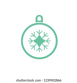 Christmas ball with snowflake Icon flat vector