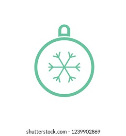 Christmas ball with snowflake Icon flat vector