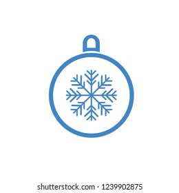 Christmas ball with snowflake Icon flat vector