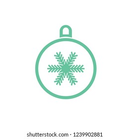 Christmas ball with snowflake Icon flat vector