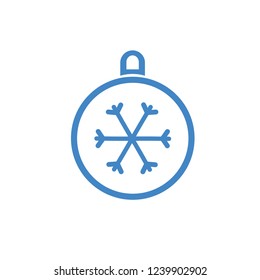 Christmas ball with snowflake Icon flat vector