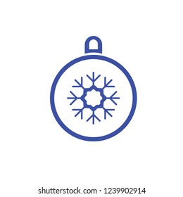 Christmas ball with snowflake Icon flat vector