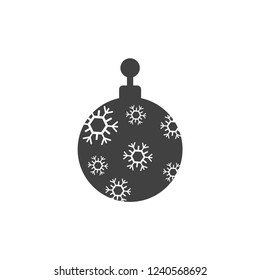 Christmas ball with snowflake Icon flat vector. xmas ball icon vector