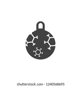 Christmas ball with snowflake Icon flat vector. xmas ball icon vector