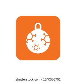 Christmas ball with snowflake Icon flat vector. xmas ball icon vector