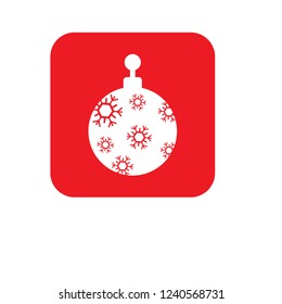 Christmas ball with snowflake Icon flat vector. xmas ball icon vector