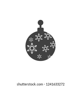 Christmas ball with snowflake Icon flat vector. xmas ball icon vector