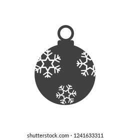 Christmas ball with snowflake Icon flat vector. xmas ball icon vector