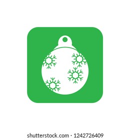 Christmas ball with snowflake Icon flat vector. xmas ball icon vector