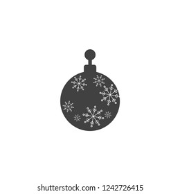 Christmas ball with snowflake Icon flat vector. xmas ball icon vector