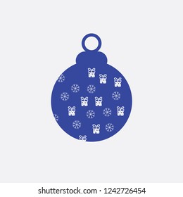Christmas ball with snowflake Icon flat vector. xmas ball icon vector
