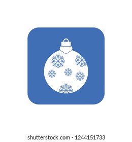 Christmas ball with snowflake Icon flat vector. xmas ball icon vector