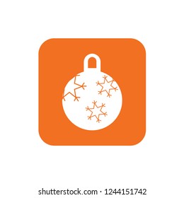 Christmas ball with snowflake Icon flat vector. xmas ball icon vector