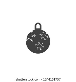 Christmas ball with snowflake Icon flat vector. xmas ball icon vector