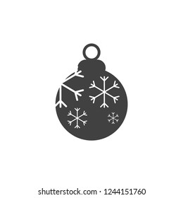 Christmas ball with snowflake Icon flat vector. xmas ball icon vector