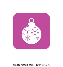 Christmas ball with snowflake Icon flat vector. xmas ball icon vector