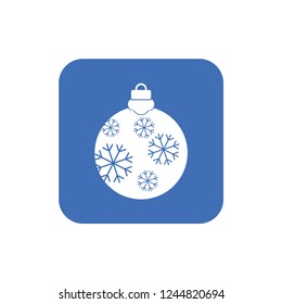 Christmas ball with snowflake Icon flat vector. xmas ball icon vector