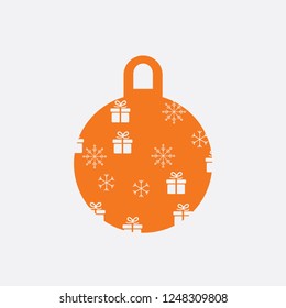 Christmas ball with snowflake Icon flat vector. xmas ball icon vector