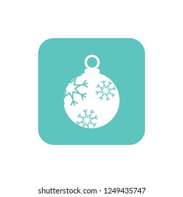 Christmas ball with snowflake Icon flat vector. xmas ball icon vector