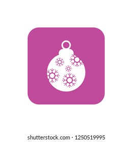 Christmas ball with snowflake Icon flat vector. xmas ball icon vector