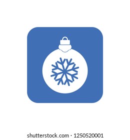 Christmas ball with snowflake Icon flat vector. xmas ball icon vector