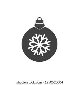 Christmas ball with snowflake Icon flat vector. xmas ball icon vector
