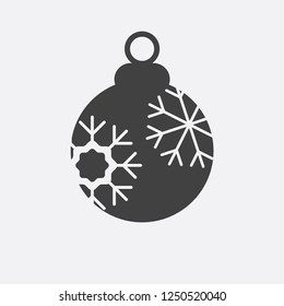 Christmas ball with snowflake Icon flat vector. xmas ball icon vector
