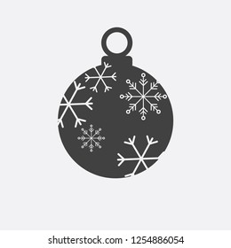 Christmas ball with snowflake Icon flat vector. xmas ball icon vector