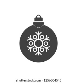 Christmas ball with snowflake Icon flat vector. xmas ball icon vector