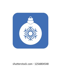 Christmas ball with snowflake Icon flat vector. xmas ball icon vector