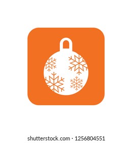 Christmas ball with snowflake Icon flat vector. xmas ball icon vector