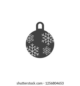 Christmas ball with snowflake Icon flat vector. xmas ball icon vector