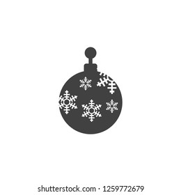 Christmas ball with snowflake Icon flat vector. xmas ball icon vector