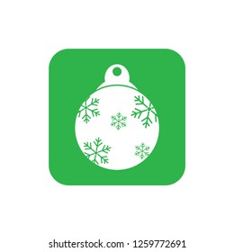 Christmas ball with snowflake Icon flat vector. xmas ball icon vector