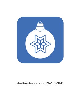 Christmas ball with snowflake Icon flat vector. xmas ball icon vector