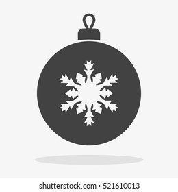 Christmas ball with snowflake Icon flat vector