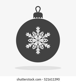 Christmas ball with snowflake Icon flat vector