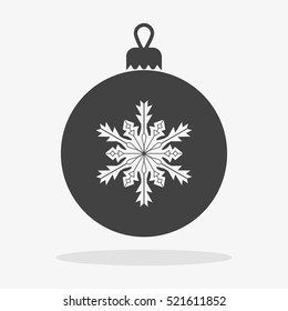 Christmas ball with snowflake Icon flat vector