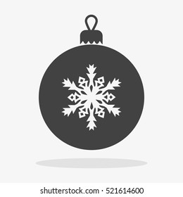 Christmas ball with snowflake Icon flat vector