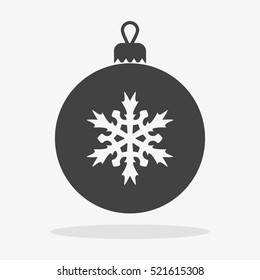 Christmas ball with snowflake Icon flat vector