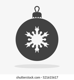 Christmas ball with snowflake Icon flat vector