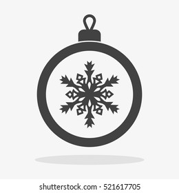 Christmas ball with snowflake Icon flat vector