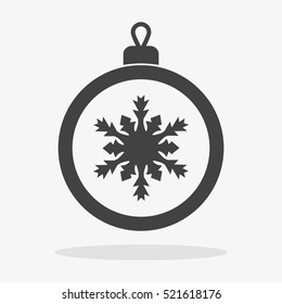 Christmas ball with snowflake Icon flat vector