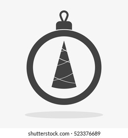 Christmas ball with snowflake Icon flat vector