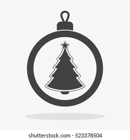 Christmas ball with snowflake Icon flat vector