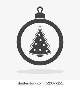 Christmas ball with snowflake Icon flat vector