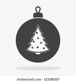 Christmas ball with snowflake Icon flat vector