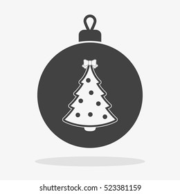 Christmas ball with snowflake Icon flat vector