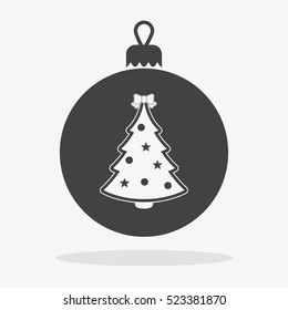 Christmas ball with snowflake Icon flat vector