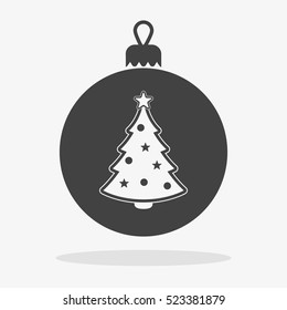 Christmas ball with snowflake Icon flat vector